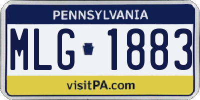 PA license plate MLG1883