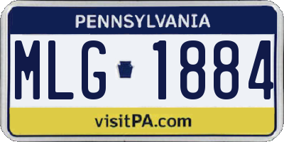 PA license plate MLG1884