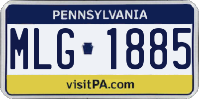 PA license plate MLG1885