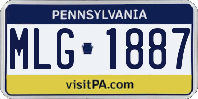 PA license plate MLG1887