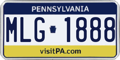 PA license plate MLG1888