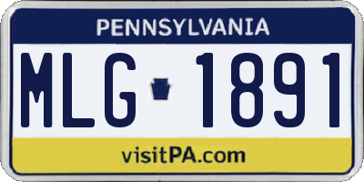 PA license plate MLG1891