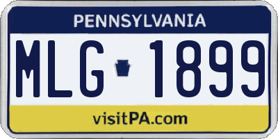PA license plate MLG1899