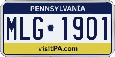 PA license plate MLG1901