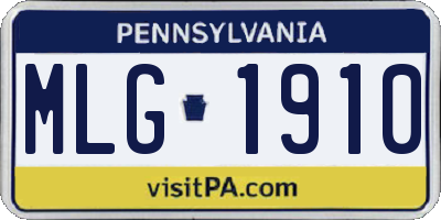 PA license plate MLG1910