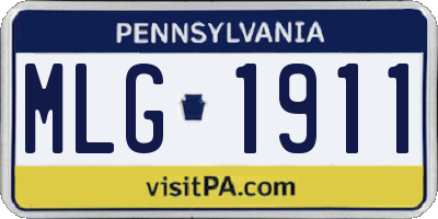 PA license plate MLG1911