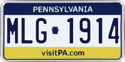 PA license plate MLG1914