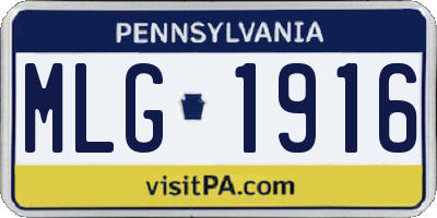 PA license plate MLG1916