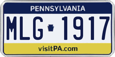PA license plate MLG1917