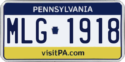 PA license plate MLG1918