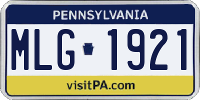 PA license plate MLG1921