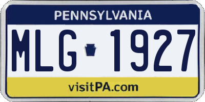 PA license plate MLG1927