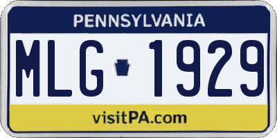 PA license plate MLG1929