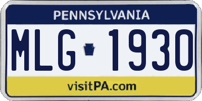 PA license plate MLG1930