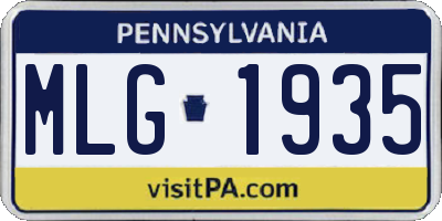 PA license plate MLG1935