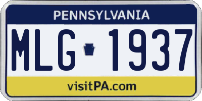 PA license plate MLG1937