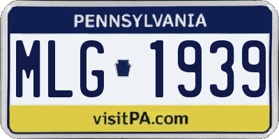 PA license plate MLG1939