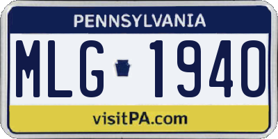 PA license plate MLG1940