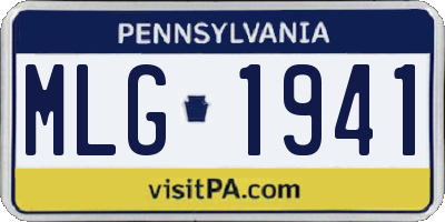 PA license plate MLG1941