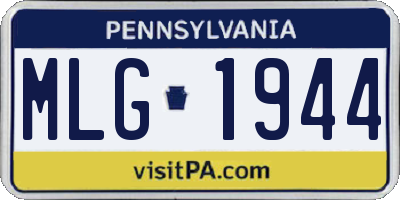 PA license plate MLG1944