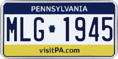 PA license plate MLG1945