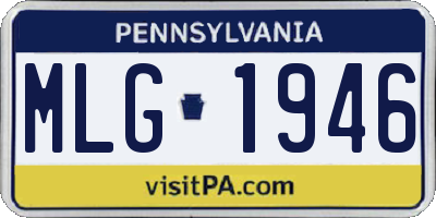 PA license plate MLG1946