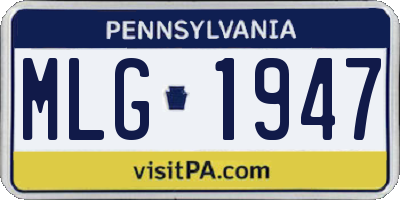 PA license plate MLG1947