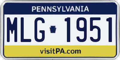 PA license plate MLG1951