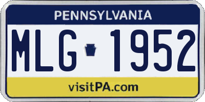 PA license plate MLG1952
