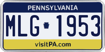 PA license plate MLG1953