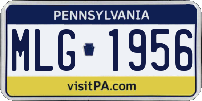 PA license plate MLG1956