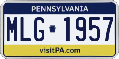 PA license plate MLG1957