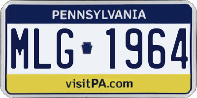 PA license plate MLG1964
