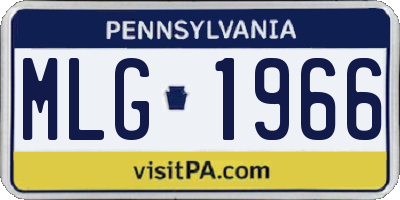PA license plate MLG1966