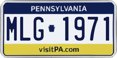 PA license plate MLG1971