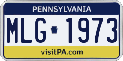 PA license plate MLG1973