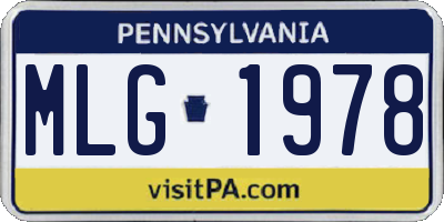 PA license plate MLG1978