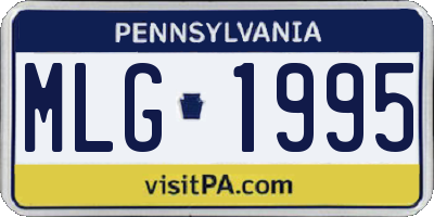 PA license plate MLG1995