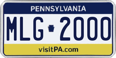 PA license plate MLG2000