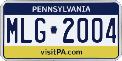 PA license plate MLG2004