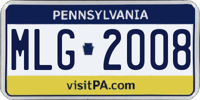 PA license plate MLG2008