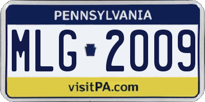 PA license plate MLG2009