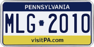 PA license plate MLG2010