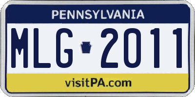 PA license plate MLG2011