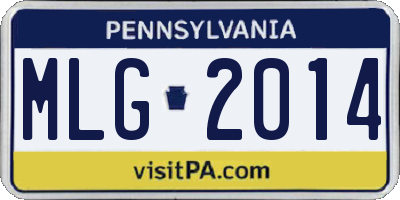 PA license plate MLG2014