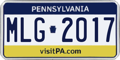 PA license plate MLG2017