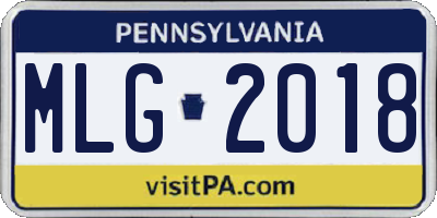 PA license plate MLG2018