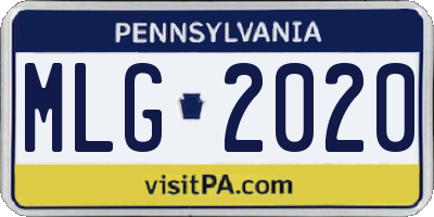 PA license plate MLG2020