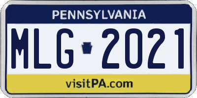 PA license plate MLG2021
