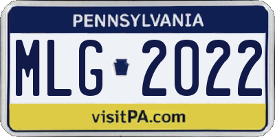 PA license plate MLG2022